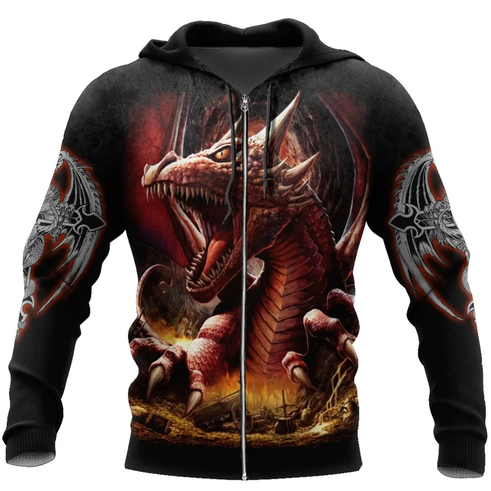 

Men Women New Fashion Clothes Armor Tattoo and Dragon 3D All Over Printed Zipper Hoodie Autumn Harajuku Casual Jacket ZP235