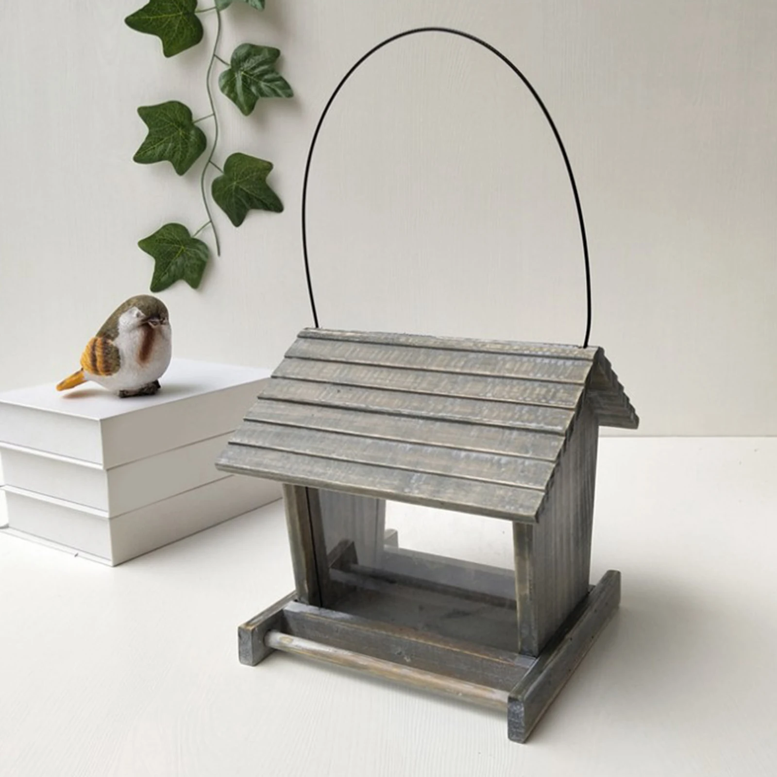 

Wooden Seed Bird Feeder Squirrel Proof Feeding Station Outdoor Hanging