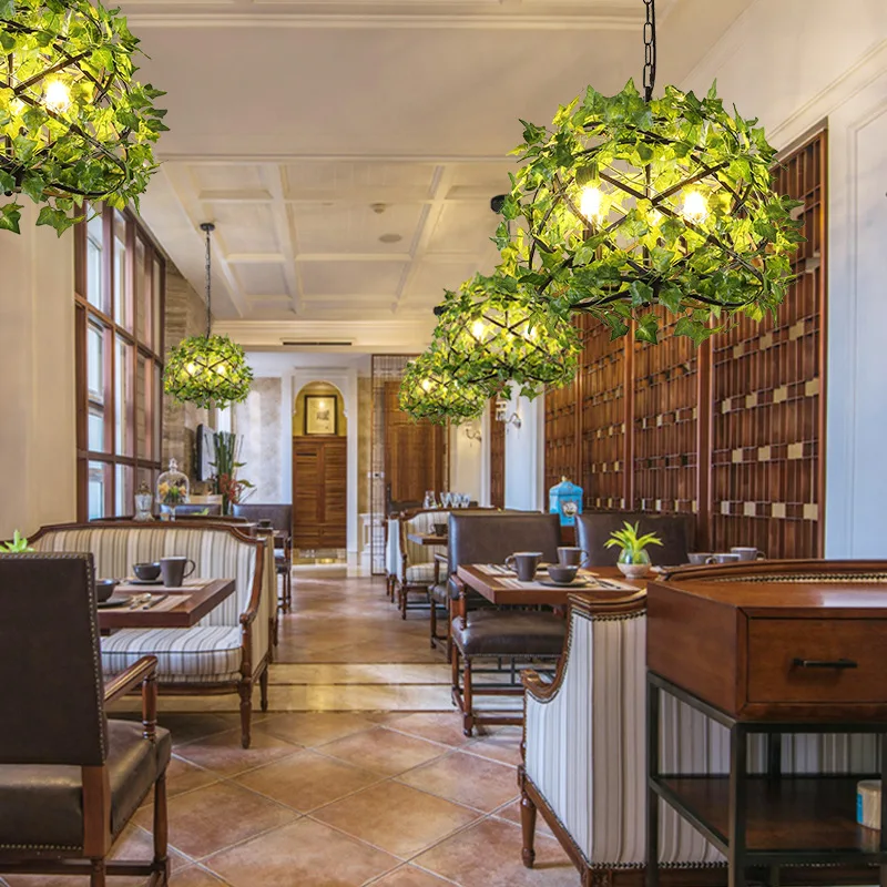 Подвесной светильник в виде растений и птиц диаметр 40 см промышленная креативная