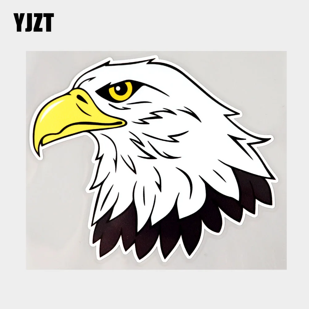 

YJZT 15.2CM×12.6CM Car Sticker Cartoon Eagle Head Waterproof PVC Decal 11C-0074