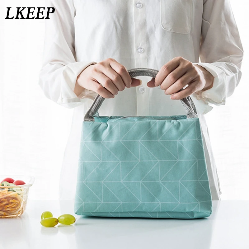 Модная новинка портативная Изолированная Холщовая Сумка для ланча Термосумка