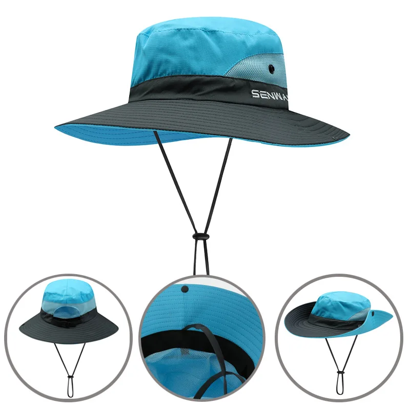 

New Couples Outdoor Hat Women Summer Quick Dry Fisherman Sun Hat Men Joker Collapsible Climbing Big Wide Brim Bucket Hats