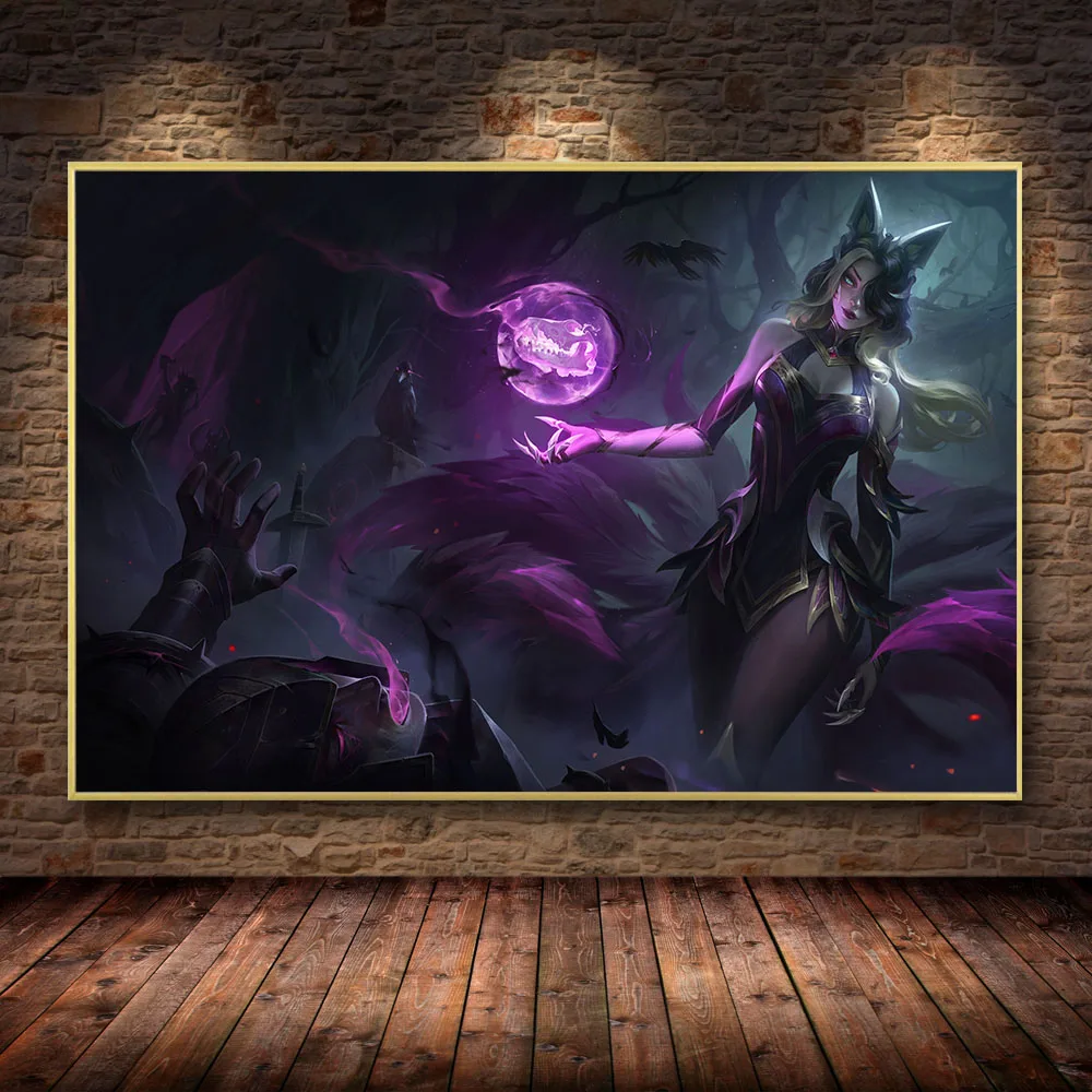 Популярная игра League of Legends Witch Coven Skin Sexy Ahri HD постер семейное художественное