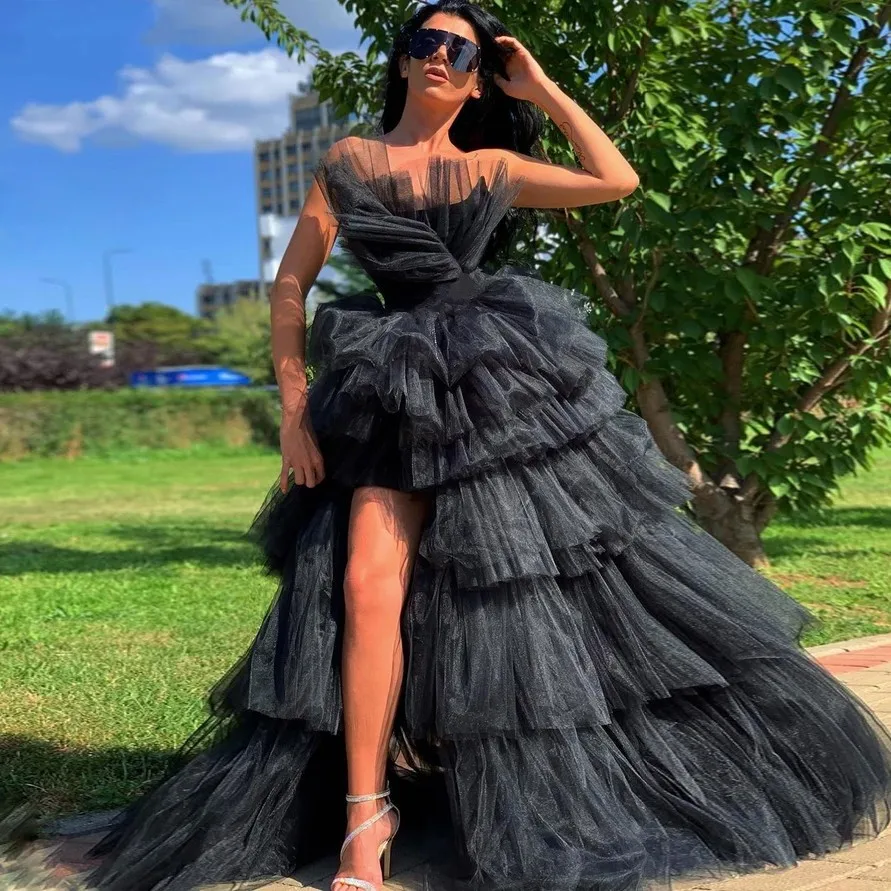 

Evening Prom Celebrity Dresses 2020 Woman's Party Night Cocktail Long Tulle Dresses Plus Size Dubai Arabic Formal Dress