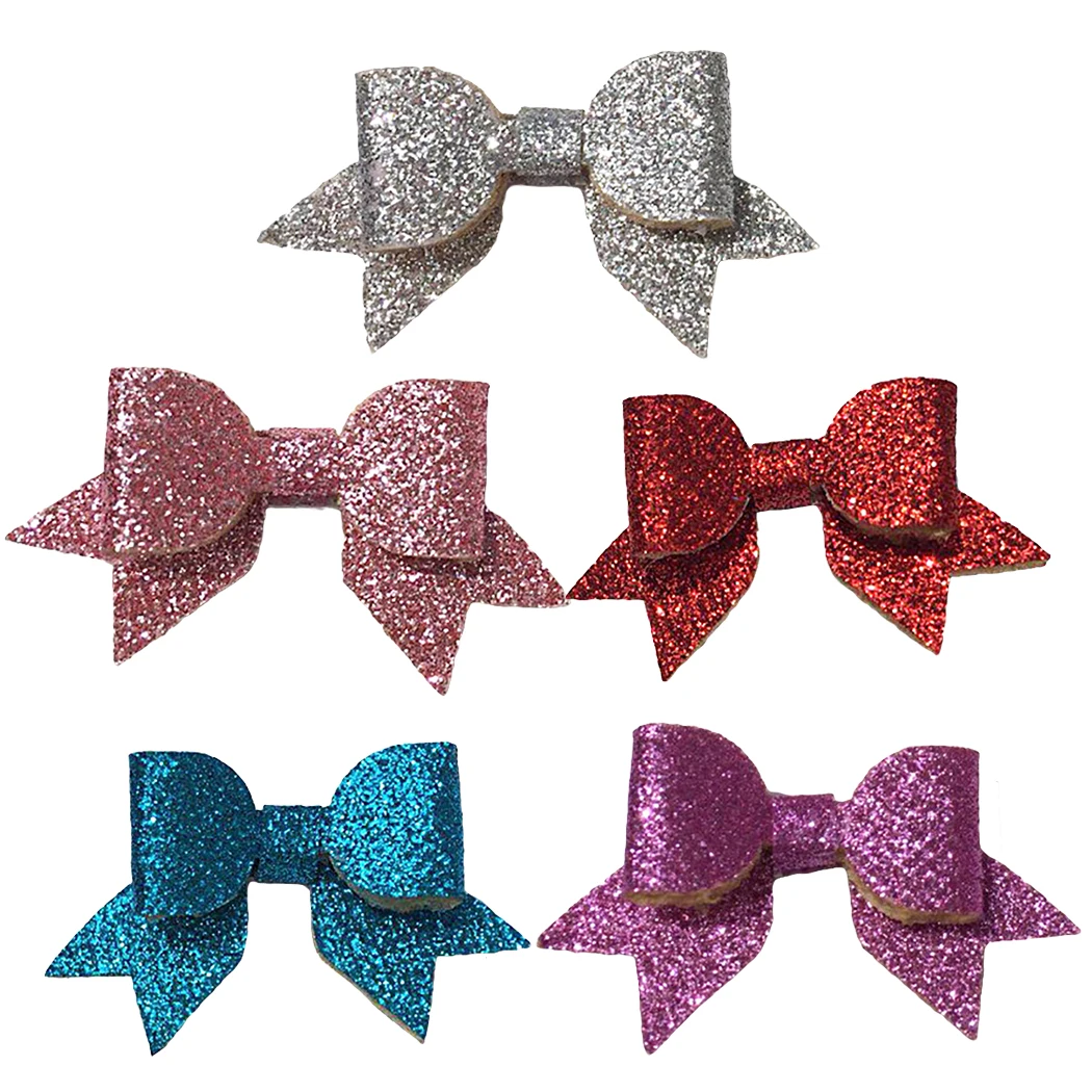 5 шт. зажим для волос из искусственной кожи домашних животных декоративный блеск