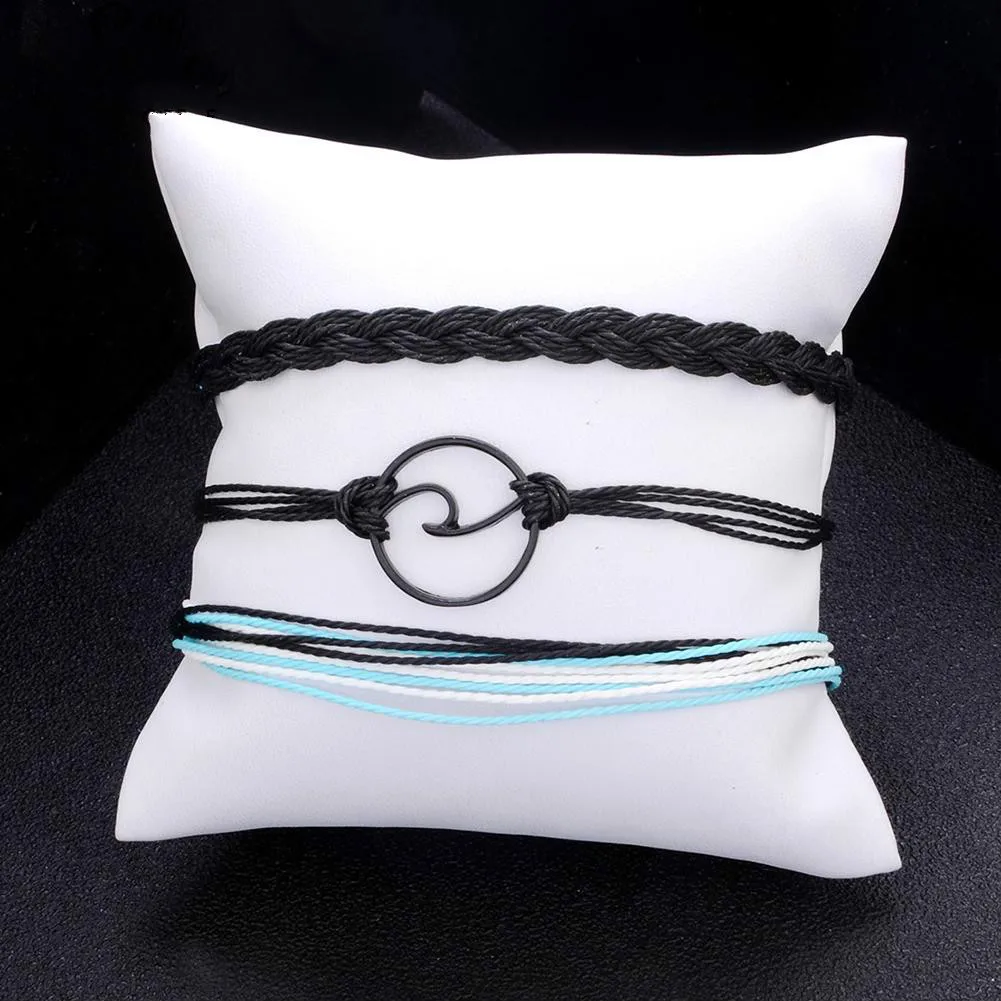 Богемные браслеты волна из трех частей с волнами простые европейские и