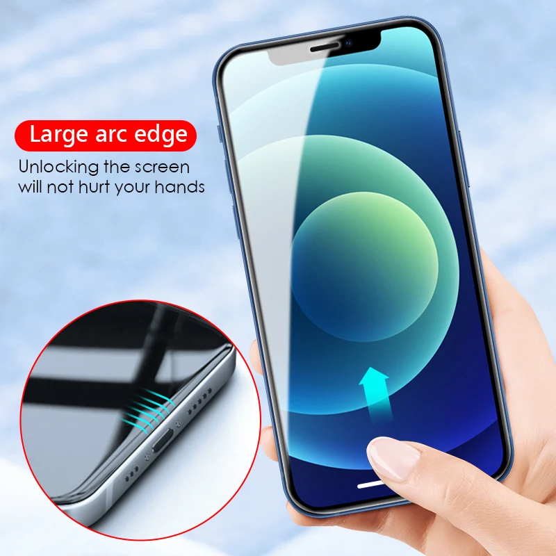 Премиум 2.5D большое дуговое стекло для iphone 12 Pro Max защита экрана покрытие