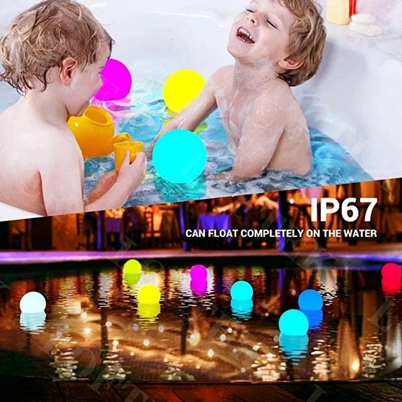 

Floating Pool Light Remote Control Color Changing LED Ball Light Decoration Cell Hot Tub Swimming Pool Toys Kid Gift Night Light