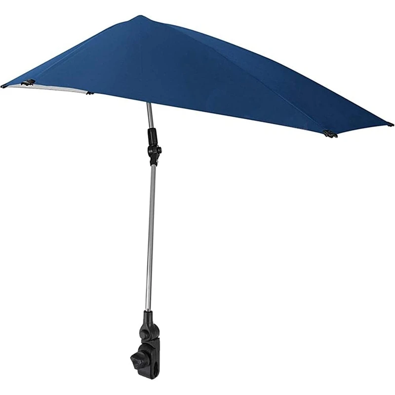

Зонт Пляжный регулируемый, зонт Поворотный на 360 градусов с универсальным зажимом, отлично подходит для пляжного стула, стула патио