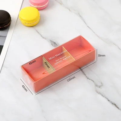 10pcs Macaron packaging box high-end French biscuit candy carton window open PET transparent 3/5/6 grain baking drawer type | Дом и сад