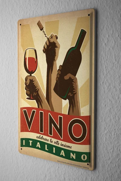 

Tin Sign Food Restaurant Decoration Italian wine Metal Plate