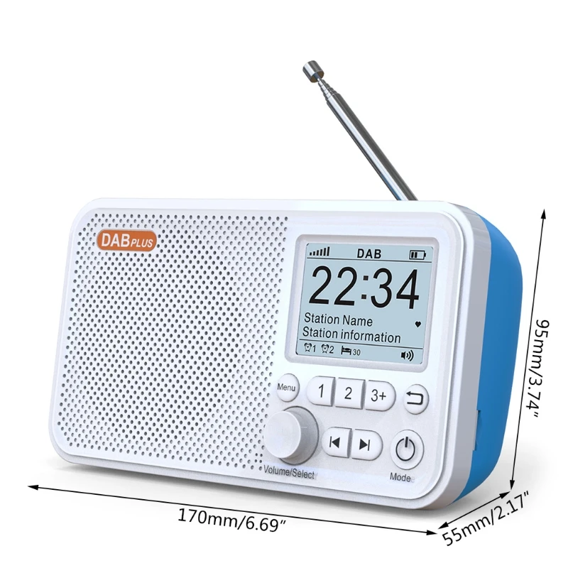 

Portable Bluetooth Radio DAB FM Digital Radio Stereo 2.4-inch Color LCD Display Screen Support Clock/Sleep