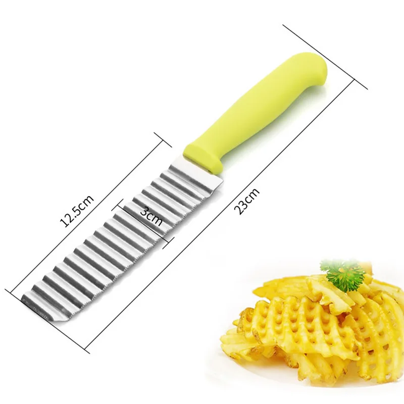 1 предмет Новинка Нержавеющая сталь волна Ножи резка картофельных чипсов Резак