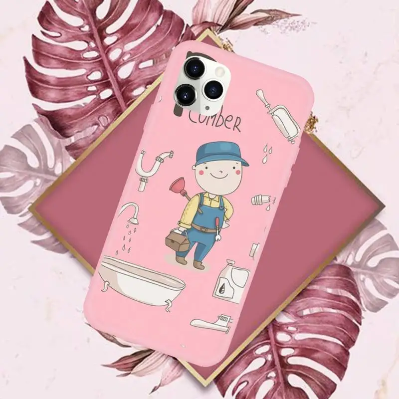 

Cartoon Cute Profession Teacher Phone Case Candy Color for iPhone 11 pro XS MAX 8 7 6 6S Plus X 5S SE 2020 XR