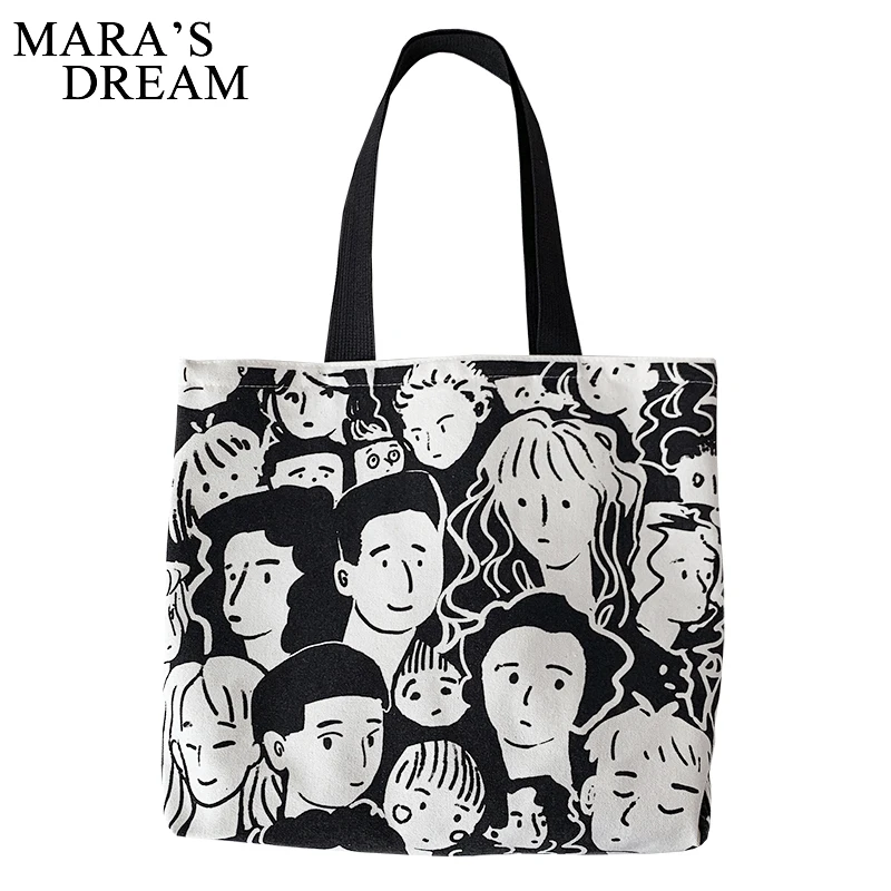 Сумка-тоут Mara's Dream женская с мультяшным рисунком большой холщовый саквояж на