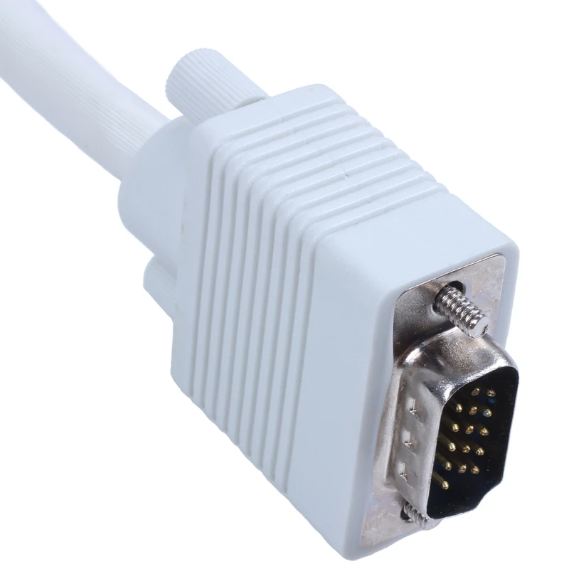 Кабель VGA 10 метров 15 контактов мужской белый|Кабели VGA| |