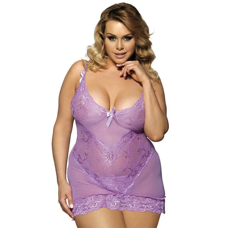 

Sexy Pajamas Women Lace Temptation Transparent Tulle Suspender Nightdress Women's Summer Fun Underwear 70218