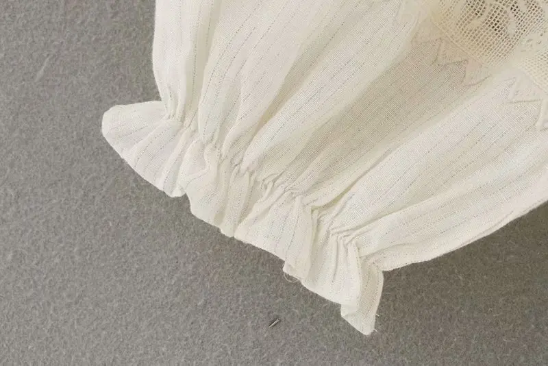 Новые женские элегантные кружевные лоскутные повседневные рубашки Блузы с