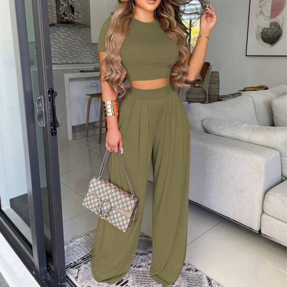 Женский Повседневный Спортивный костюм из двух предметов футболка с круглым