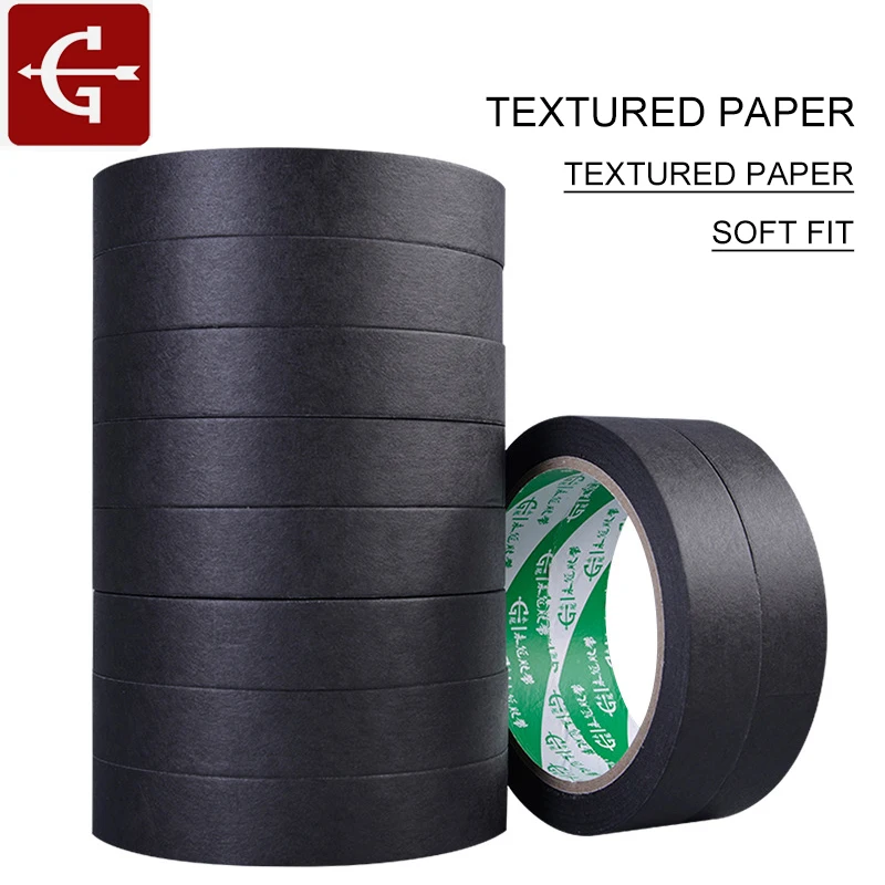 25 м черная Маскировочная лента многофункциональная скотч из крепированной