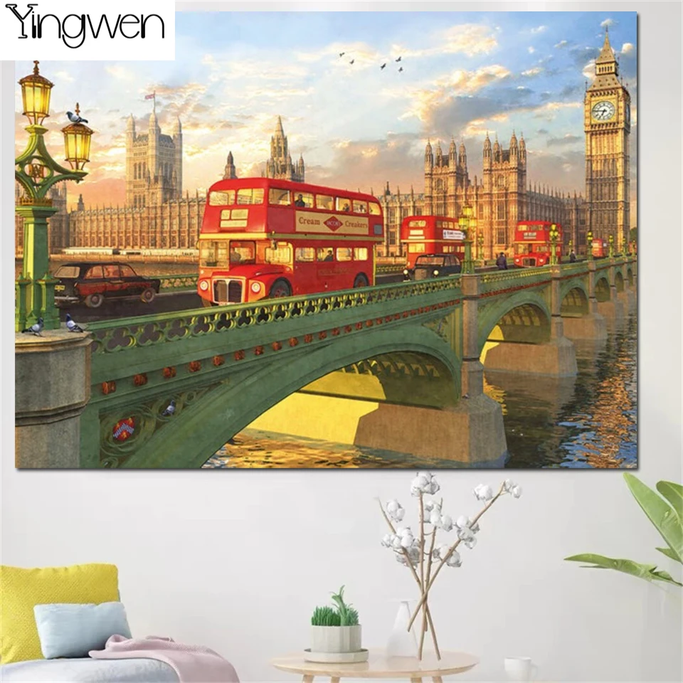 

Westminster Bridge, London Full Diamond Painting Picture Mosaic Beads Embroidery Cross Stitch Kits Wall Art Scenery Home Decor