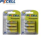 4 шт.2 карты PKCELL AA Аккумуляторная Батарея NIMH 1,2 V 2A батарея реальная Высокая емкость для игрушек RU в наличии