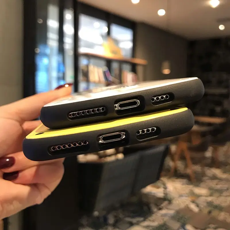 Для iPhone 7 8 7plus 8plus чистый цвет улыбающееся лицо чехол для iPhone x s xsmax XR силикагель антиосеннее крепление в виде кольца на палец чехол
