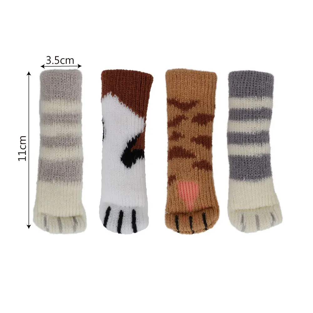 

Lovely Cat Feet Furniture Anti-skid Cushion 4Pcs/set Chair Leg Table Foot Covers Floor Protectors Doorknob Cover Home Decoration