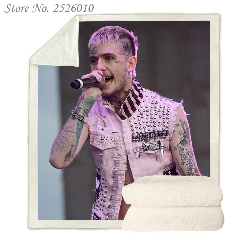 

Плед рэпер Lil Peep 3D, бархатное плюшевое одеяло, покрывало для девочек, шерпа, покрывало на диван, покрывало для путешествий 04