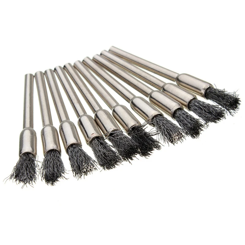 

30pcs/Set 5mm WIRE BRUSH WHEEL CUP Clean Brass & Steel & Nylon For Dremel Rotary Tools