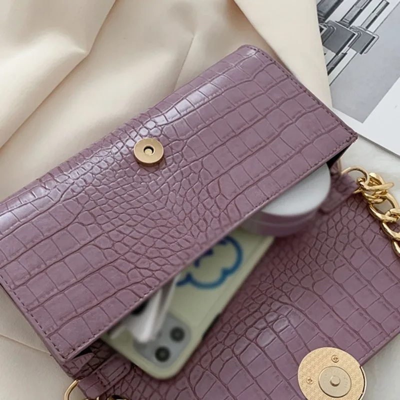 

Female Coin Purse Trendy Streetwear Soild Color Handbag Shoulder Armpit Bag Fashion Portable Chain Bags