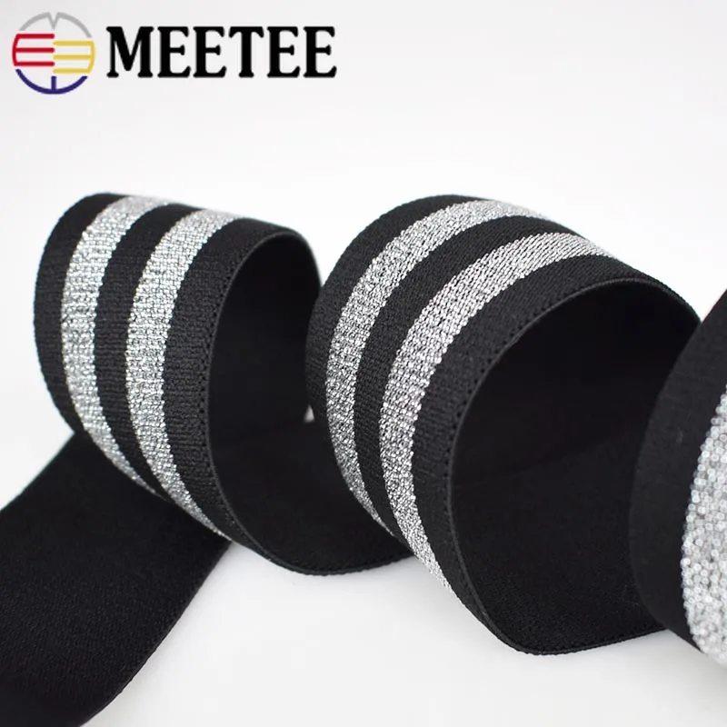 5 метров 4 см золотые серебряные полосы нейлоновые лямки модные эластичные ленты