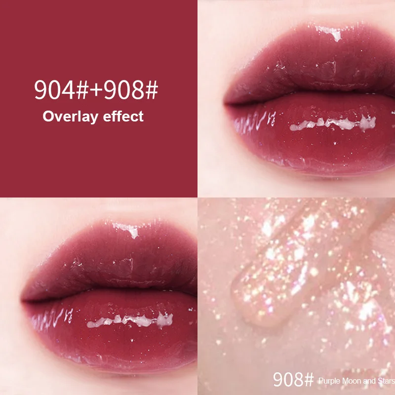 

Gold Glitter Lip Glaze Transparent Jelly Lip Gloss Makeup Moisturizer Cosmetic Nutritious Maquiagem Easy Color Hydrating TSLM1