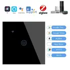 Умный переключатель EWelink Zigbee, Wi-Fi, 1234 банды, настенный сенсорный выключатель света, стеклянная панель, приложение дистанционного управления, работа с Alexa Google Home