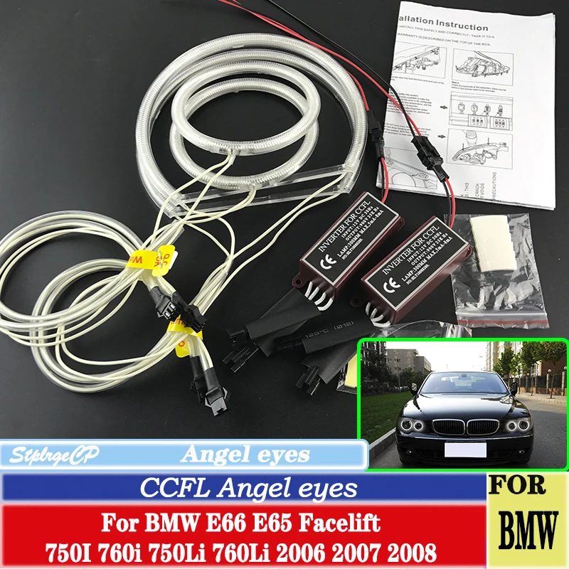 

Высокое качество яркий белый холодсветильник автомобильные аксессуары DRL CCFL глаза ангела для BMW E66 E65 Facelift 750I 760i 750Li 760Li 2006-08