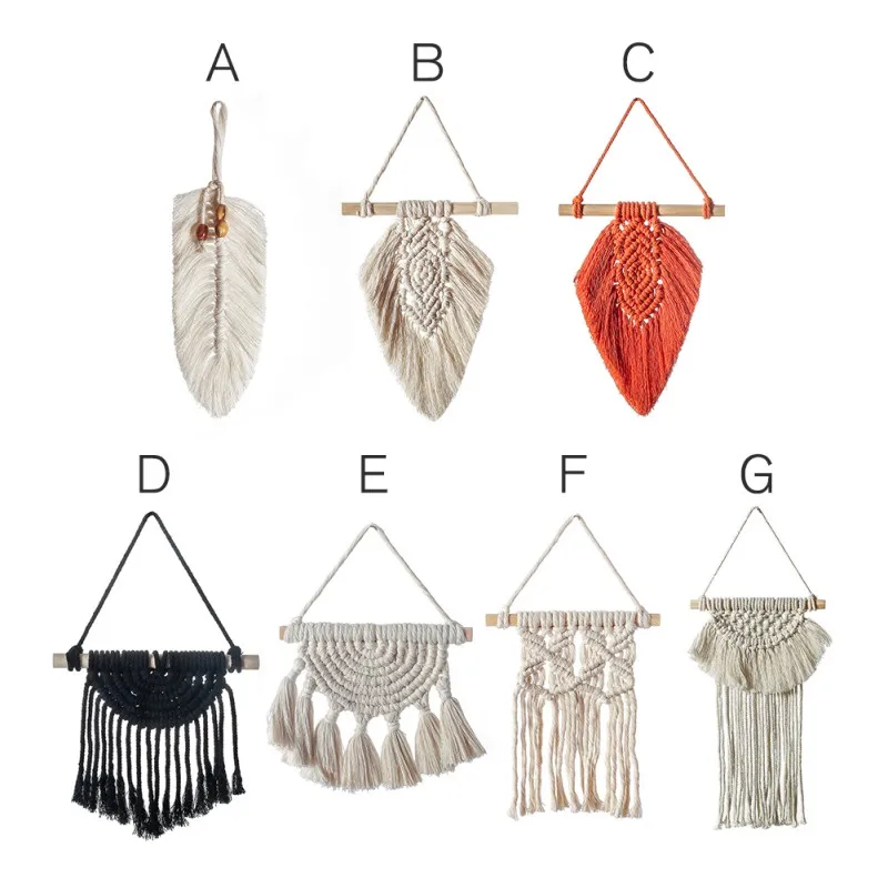 

Handmade Woven Macrame Wall Hanging Tapestry Wedding Festival Decoration Backdrop Wall Home Living Room Art Fashion