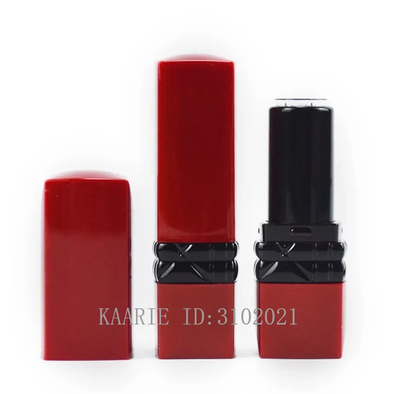 

10/30/50pcs Red Square Empty Portable Lipstick Tube 12.1mm Lip Balm Bottle Lipstick Shell Packaging Makeup Cosmetics Refillable