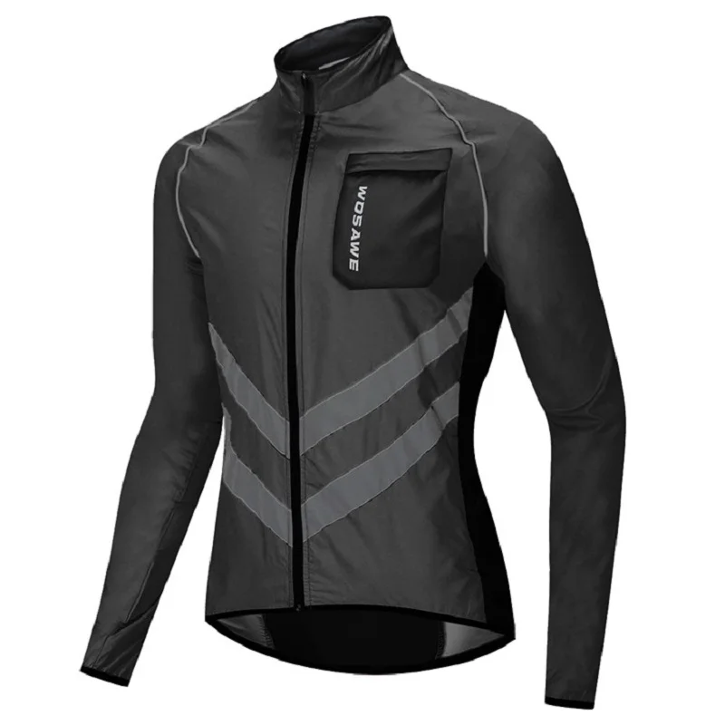 WOSAWE Night Visibility Cycling Jacket Soft Comfortable Windproof Bike Water Resistant chaqueta reflectante Windbreaker | Автомобили и