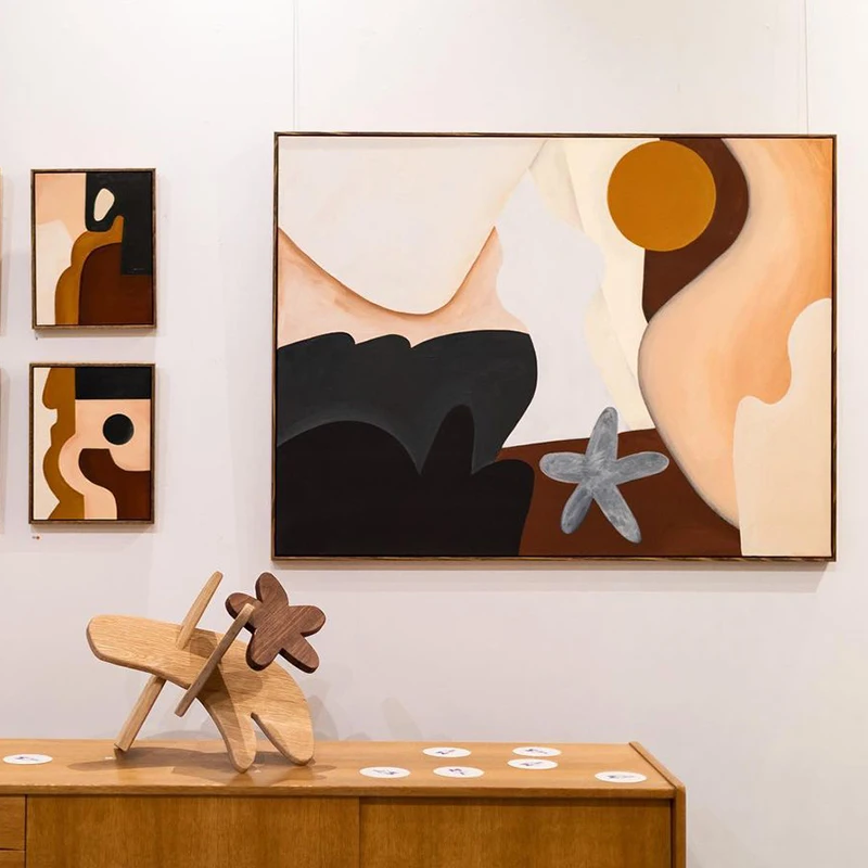 Morandi поп цветные блочные Картины Ручная роспись Абстрактная масляная живопись на