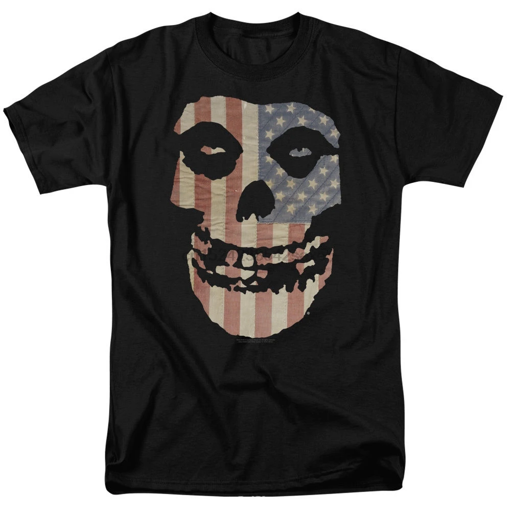 Misfits Band FIEND SKULL цвет Флаг США Лицензионная футболка все размеры| |