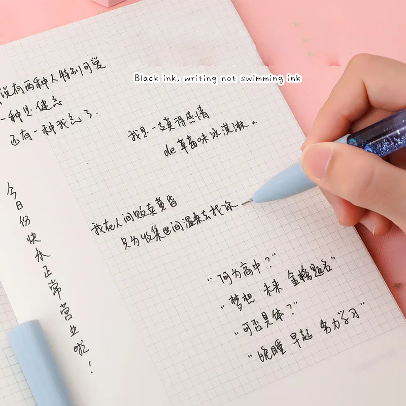 

Kawaii Unicorn Flamingo Pig Panda Bear Quicksand Oil Gel Pen Cute Black ink Neutral Pens Office School Writing Supplies gift