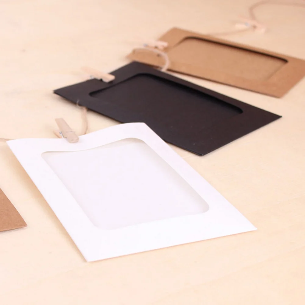 Бумажная рамка с зажимами 10 шт. держатель для картин сделай сам из крафтовой