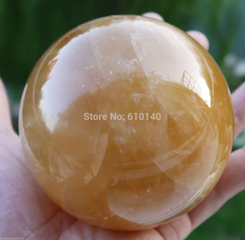 Натуральный цитрин Кальцит кварцевый хрустальный шар исцеление A037 87 мм | Дом и