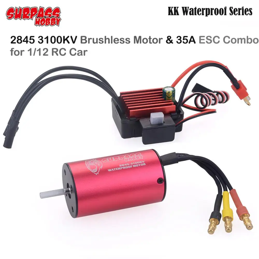 Водонепроницаемая серия SURPASS HOBBY KK 2845 3100KV бесщеточный двигатель и 35A ESC для HSP HPI SCX10