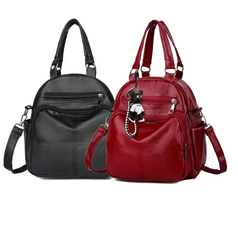 Женский черный школьный рюкзак повседневный Противоугонный из искусственной