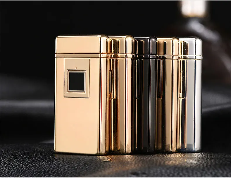 

Real fingerprint touch igniter, USB charging, windproof double arc fingerprint identification induction screen lighter