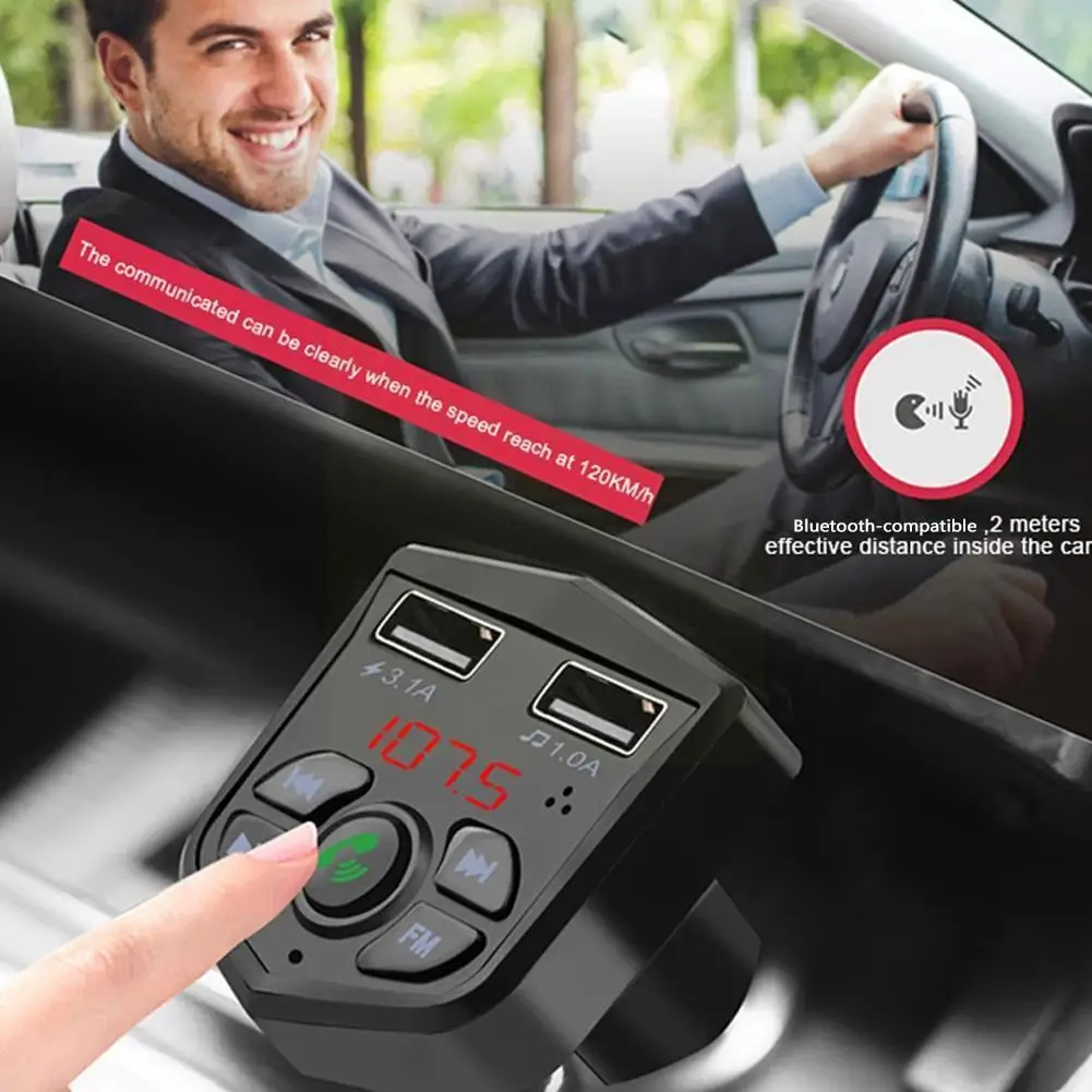 

Автомобильный MP3-плеер, Bluetooth, FM-передатчик, беспроводной адаптер, USB, аудио, быстрый микрофон, Двойной Автомобильный приемник F3N6