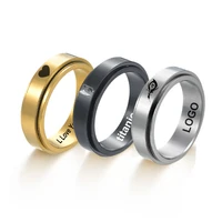 los anillos de boda masculinos y femeninos giratorios acero inoxidable de 6 mm se pueden personalizar con cualquier patr%c3%b3n