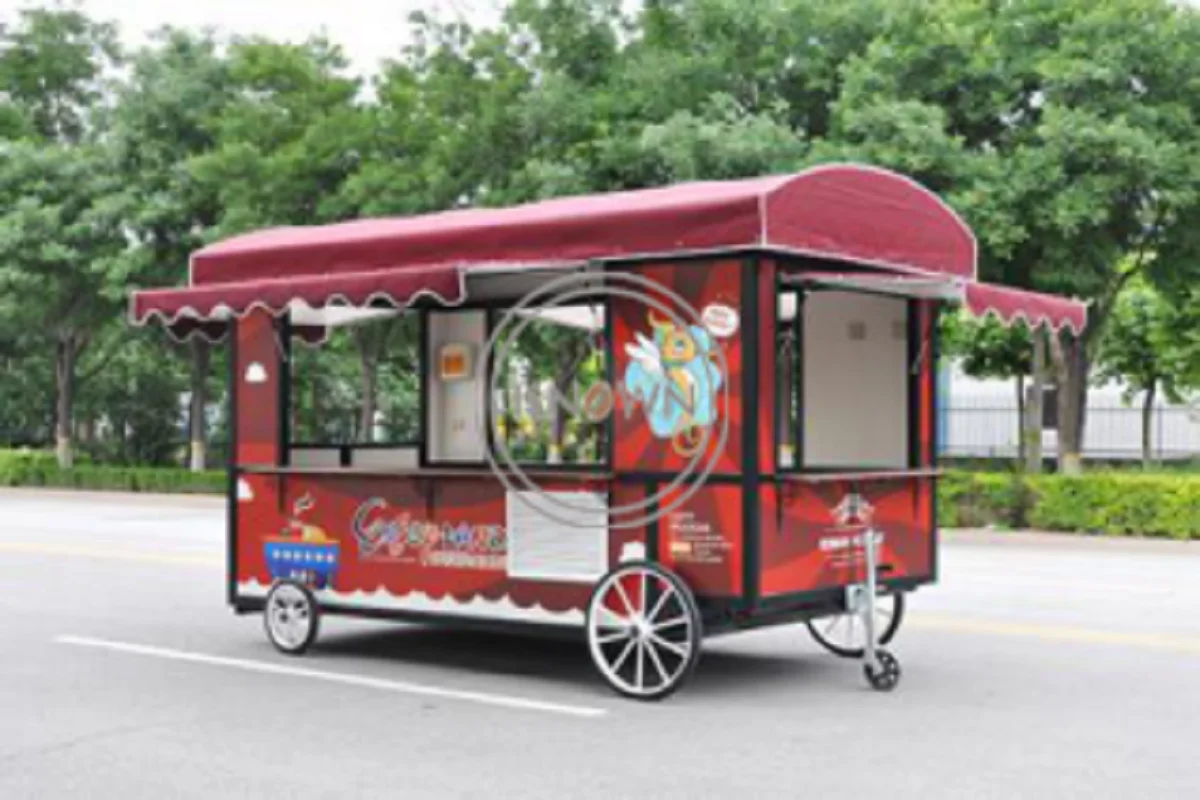 

New style 3.5m food cart street mobile ice cream hot dog vending cart food truck handpush kiosk trailer