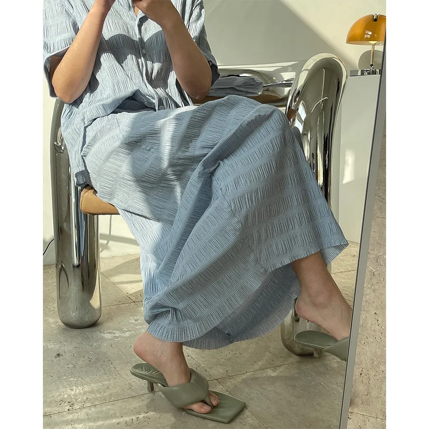 

Summer New French Style Elegant Irregular Design Feeling Bud Loose And Thin Medium Length Pleated Skirt